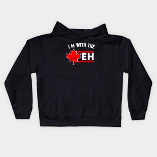 I’m With The Eh Funny Canadian Maple Leaf Kids Hoodie